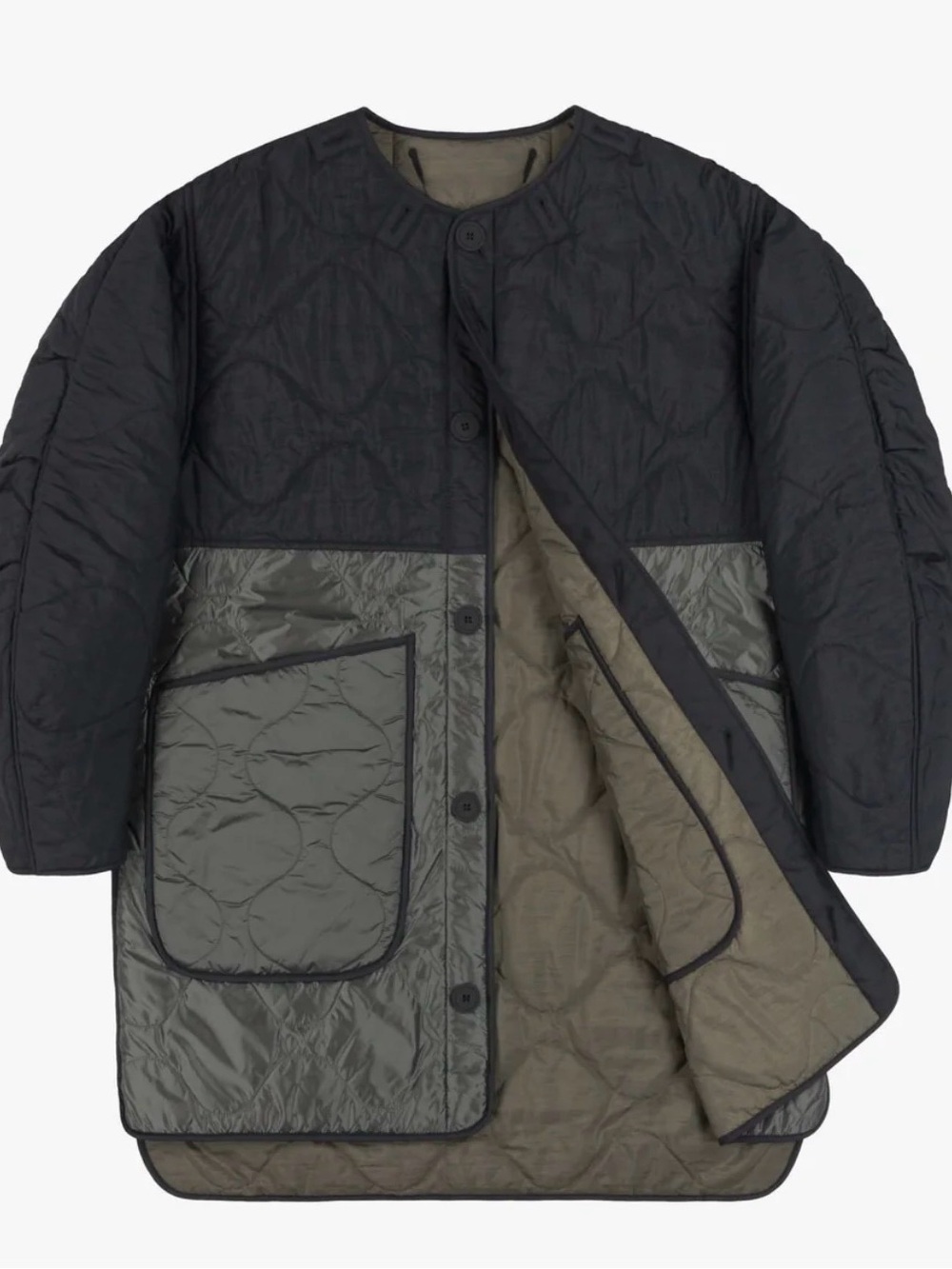 Marfa Stance Two-Tone Reversible Blk/Olive Coat - XS